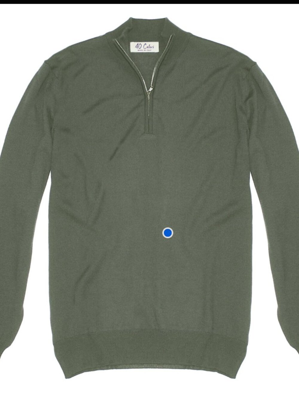 NWT Olive Italian Merino 1/4 Zip by 40 Colori Italy